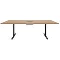 T-EASY Konferenztisch | 2400 x 1200 mm (10 - 12 Personen), elektrifiziert, Bernsteineiche