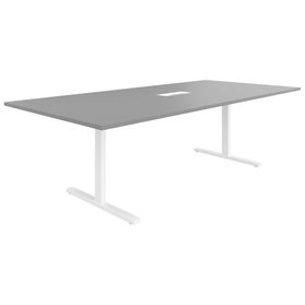 T-EASY Konferenztisch | 2400 x 1200 mm (10 - 12 Personen), elektrifiziert, Perlgrau