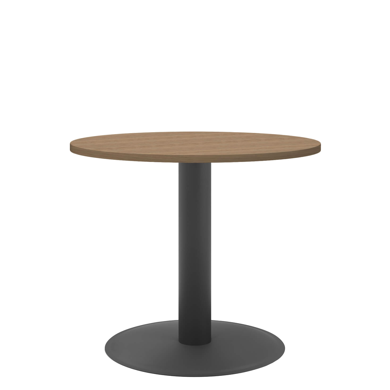 OPTIMA meeting table | Round, anthracite frame, Ø 800 mm, amber oak - 2 Main Image