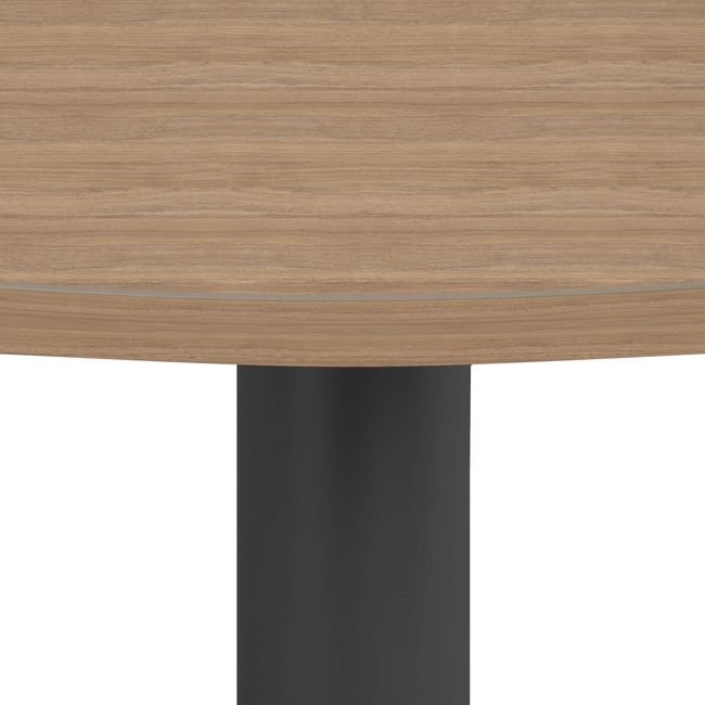 OPTIMA Besprechungstisch | Rund, Gestell Anthrazit, Ø 800 mm, Bernsteineiche
