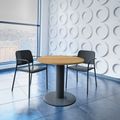 OPTIMA meeting table | Round, anthracite frame, Ø 800 mm, amber oak - 1 Thumbnail Image