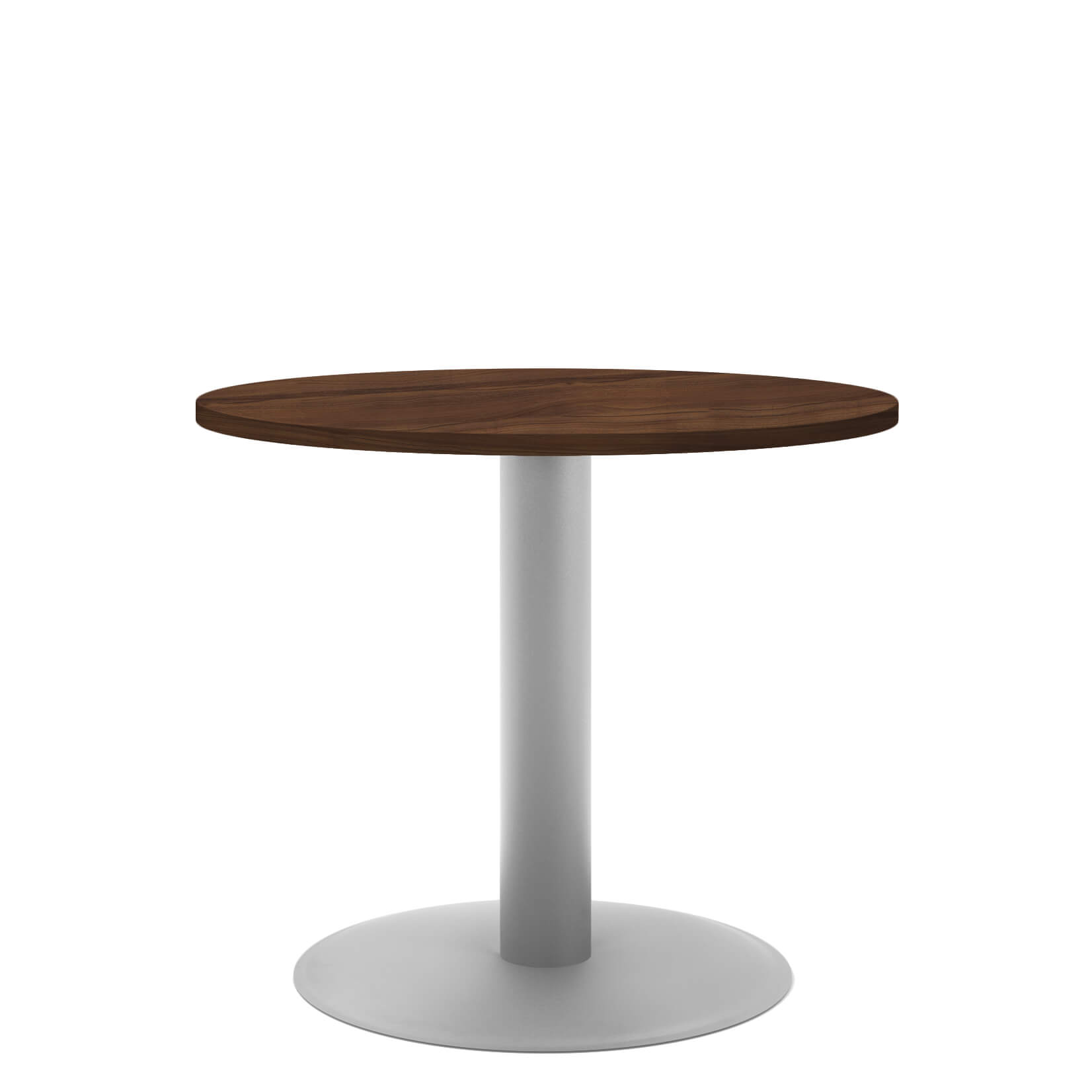 OPTIMA meeting table | Round, silver frame, Ø 800 mm, walnut - 2 Main Image