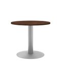 OPTIMA meeting table | Round, silver frame, Ø 800 mm, walnut - 2 Thumbnail Image