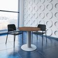 OPTIMA meeting table | Round, silver frame, Ø 800 mm, walnut - 1 Thumbnail Image