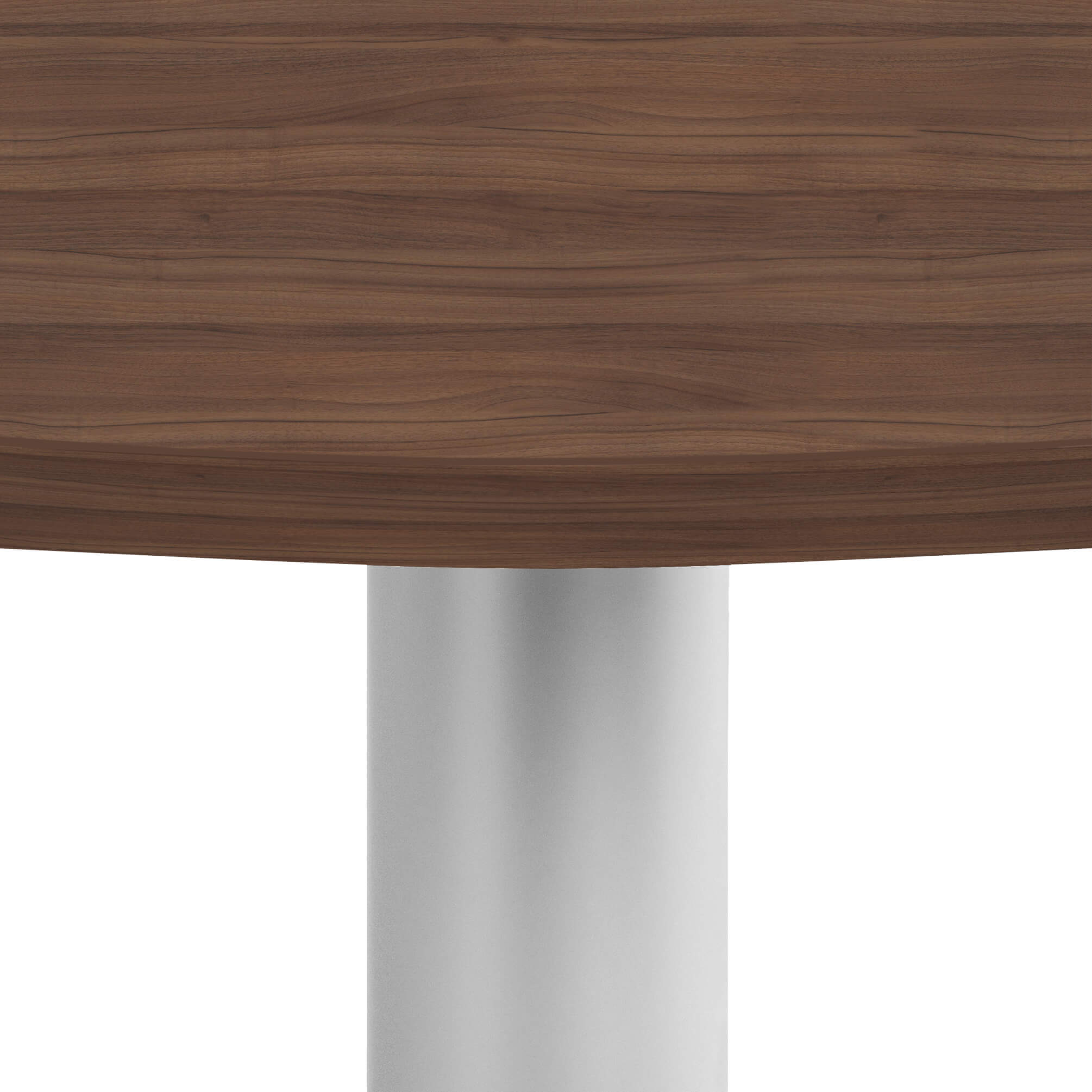 OPTIMA Besprechungstisch | Rund, Gestell Silber, Ø 1000 mm WeberBÜRO Optima runder Besprechungstisch Ø 100 cm Nussbaum