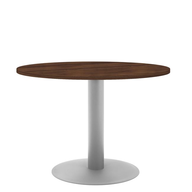 OPTIMA Besprechungstisch | Rund, Gestell Silber, Ø 1000 mm, Nussbaum OPTIMA Besprechungstisch | Rund, Gestell Silber, Ø 1000 mm, Nussbaum