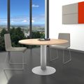OPTIMA Besprechungstisch | Rund, Gestell Silber, Ø 1200 mm, Bernsteineiche - 1 Thumbnail Image
