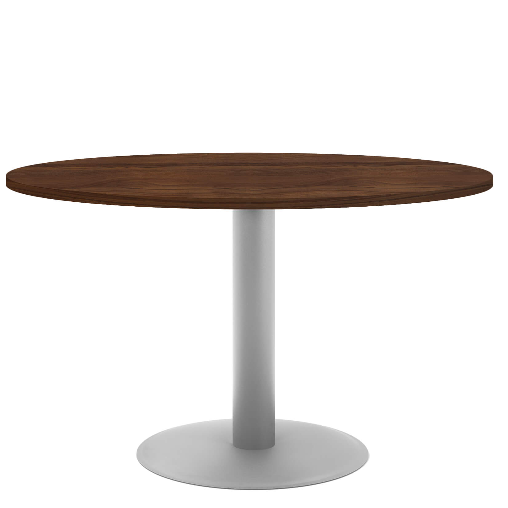 OPTIMA Besprechungstisch | Rund, Gestell Silber, Ø 1200 mm, Nussbaum - 2 Main Image