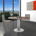 OPTIMA Besprechungstisch | Rund, Gestell Silber, Ø 1200 mm, Nussbaum - 1 Thumbnail Image