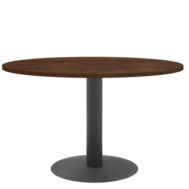 OPTIMA Besprechungstisch | Rund, Gestell Anthrazit, Ø 1200 mm, Nussbaum