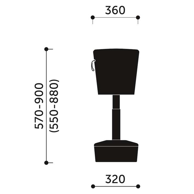 profim - MICKEY Sitzhocker | Ø 360 mm, Sitzhöhe 570 - 900 mm 