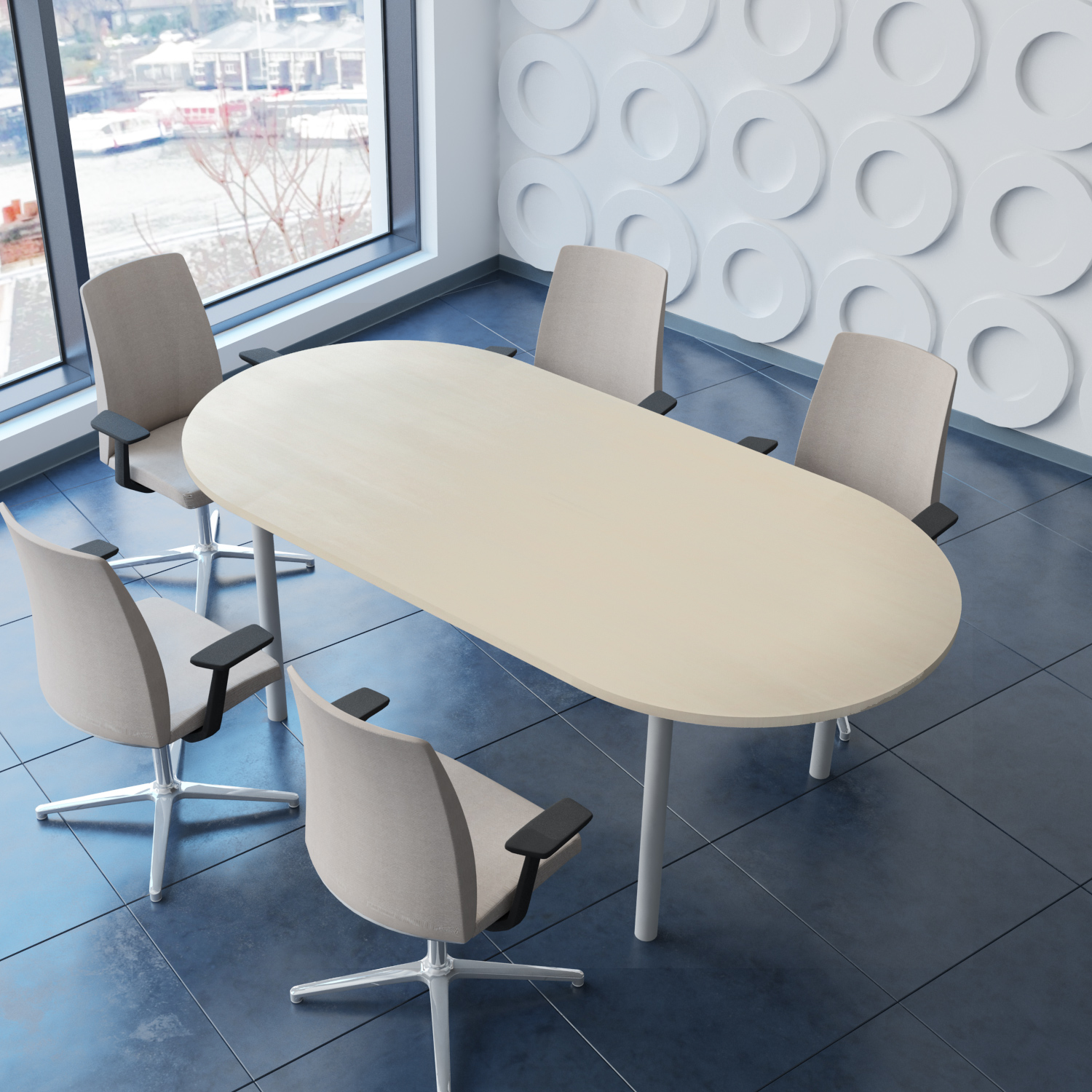 OPTIMA conference table | Oval, 2000 x 1000 mm, maple - 7 Main Image