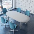 OPTIMA conference table | Oval, 2000 x 1000 mm, pearl gray - 1 Thumbnail Image