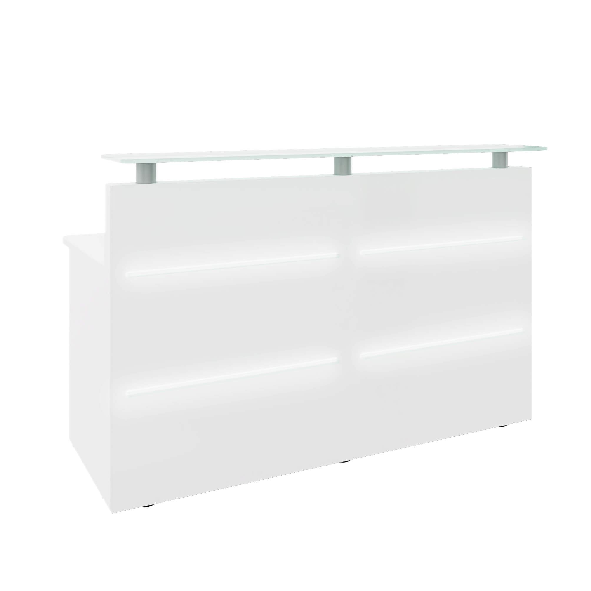 Emel - Murcia Reception Counter | Éclairage LED, 1600 x 890 mm - 1 Main Image