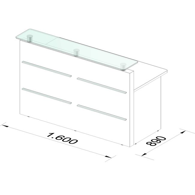 eMel - MURCIA Empfangstheke | LED-Beleuchtung, 1600 x 890 mm  eMel - MURCIA Empfangstheke | LED-Beleuchtung, 1600 x 890 mm