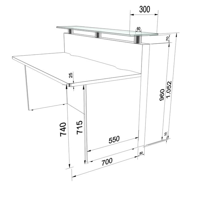 eMel - MURCIA Empfangstheke | LED-Beleuchtung, 1600 x 890 mm  eMel - MURCIA Empfangstheke | LED-Beleuchtung, 1600 x 890 mm
