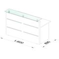 Emel - Murcia Reception Counter | Éclairage LED, 1600 x 890 mm - 2 Thumbnail Image