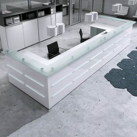 eMel - MURCIA Empfangstheke | LED-Beleuchtung, 1600 x 890 mm