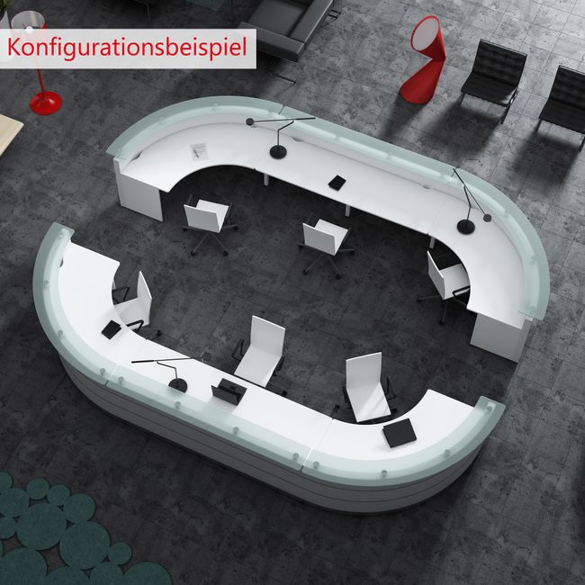 eMel - MALAGA Empfangstheke | 3588 x 1120 mm 