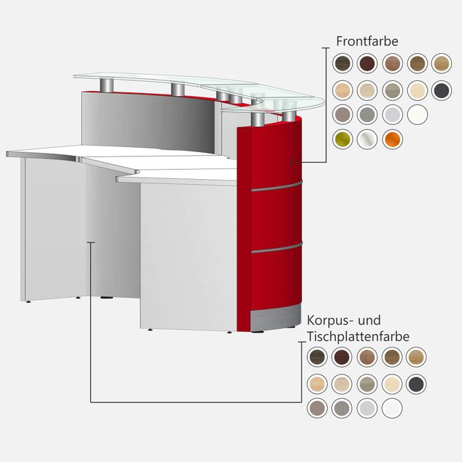 eMel - MALAGA Empfangstheke | 3588 x 1120 mm 