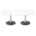 OPTIMA Table de conférence | Forme bateau, 1800 x 1000 mm (6 à 8 personnes), blanc - 2 Thumbnail Image