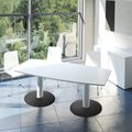 OPTIMA Table de conférence | Forme bateau, 1800 x 1000 mm (6 à 8 personnes), blanc - 1 Thumbnail Image