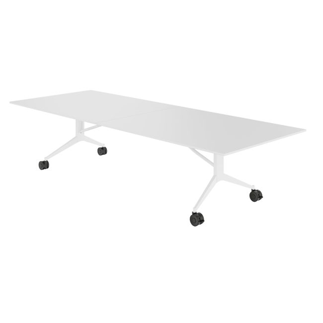 MARA - TIMMY LIBRO Konferenztisch | 3200 x 1200 mm (10 - 14 Personen), rollbar, faltbar, Weiß