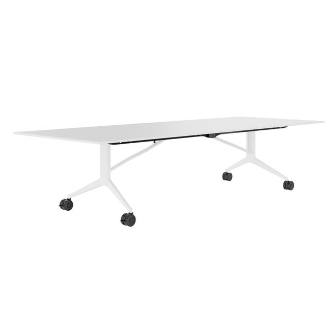 MARA - TIMMY LIBRO Konferenztisch | 3200 x 1200 mm (10 - 14 Personen), rollbar, faltbar, Weiß