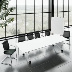 MARA - TIMMY LIBRO Konferenztisch | 3200 x 1200 mm (10 - 14 Personen), rollbar, faltbar, Weiß