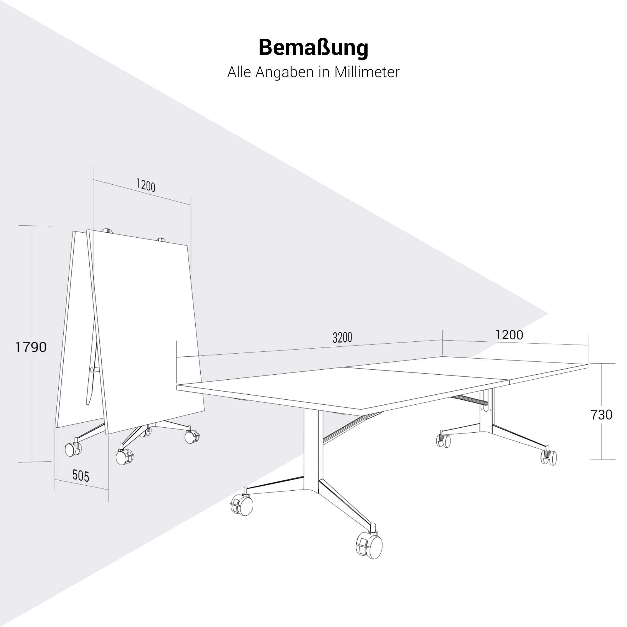 MARA - TIMMY LIBRO Konferenztisch | 3200 x 1200 mm (10 - 14 Personen), rollbar, faltbar, Bernsteineiche - 20 Main Image