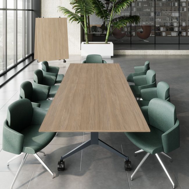 MARA - TIMMY LIBRO Konferenztisch | 3200 x 1200 mm (10 - 14 Personen), rollbar, faltbar, Bernsteineiche MARA - TIMMY LIBRO Konferenztisch | 3200 x 1200 mm (10 - 14 Personen), rollbar, faltbar, Bernsteineiche