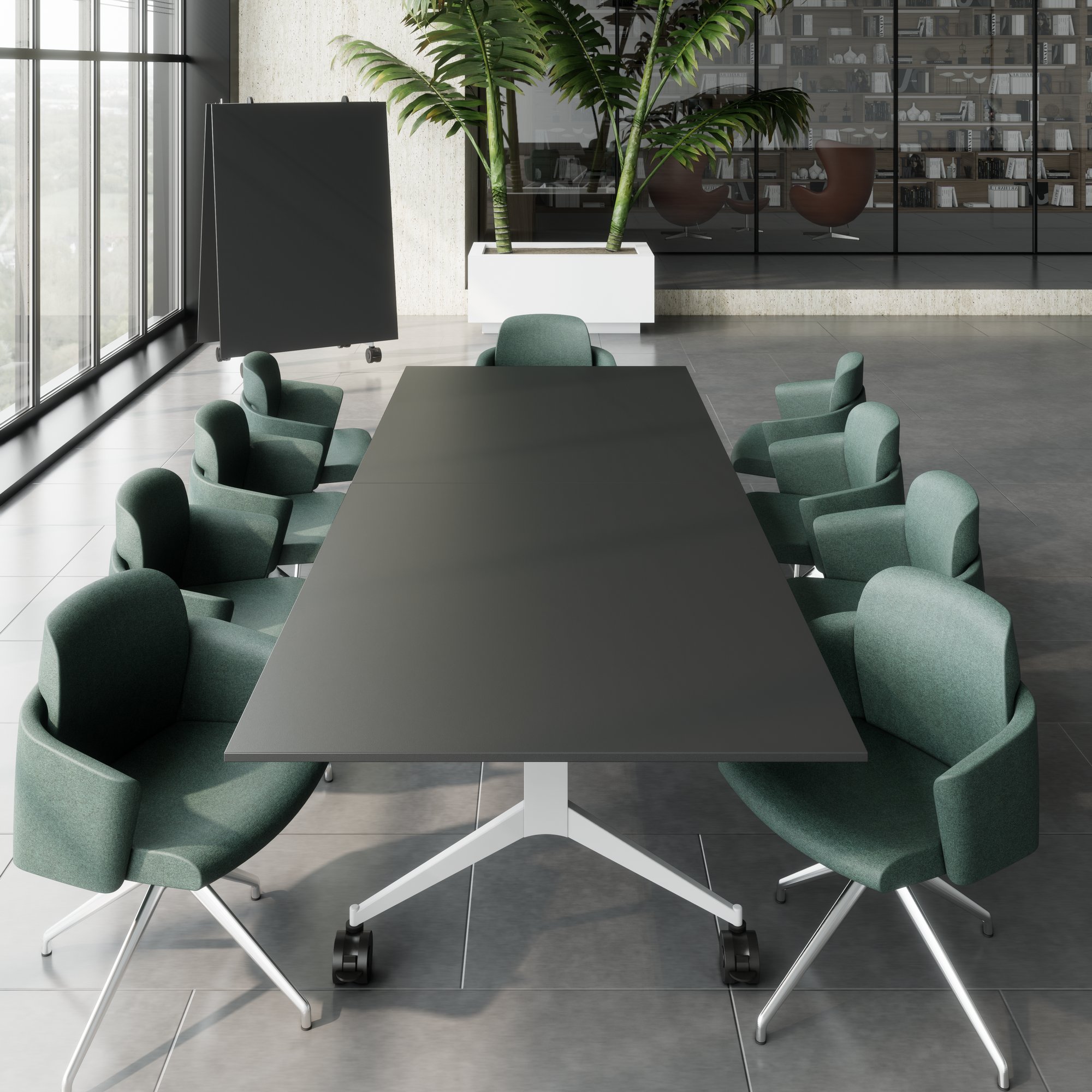 MARA - TIMMY LIBRO Konferenztisch | 3200 x 1200 mm (10 - 14 Personen), rollbar, faltbar, Anthrazit - 23 Main Image