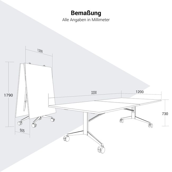 MARA - TIMMY LIBRO Konferenztisch | 3200 x 1200 mm (10 - 14 Personen), rollbar, faltbar, Anthrazit MARA - TIMMY LIBRO Konferenztisch | 3200 x 1200 mm (10 - 14 Personen), rollbar, faltbar, Anthrazit