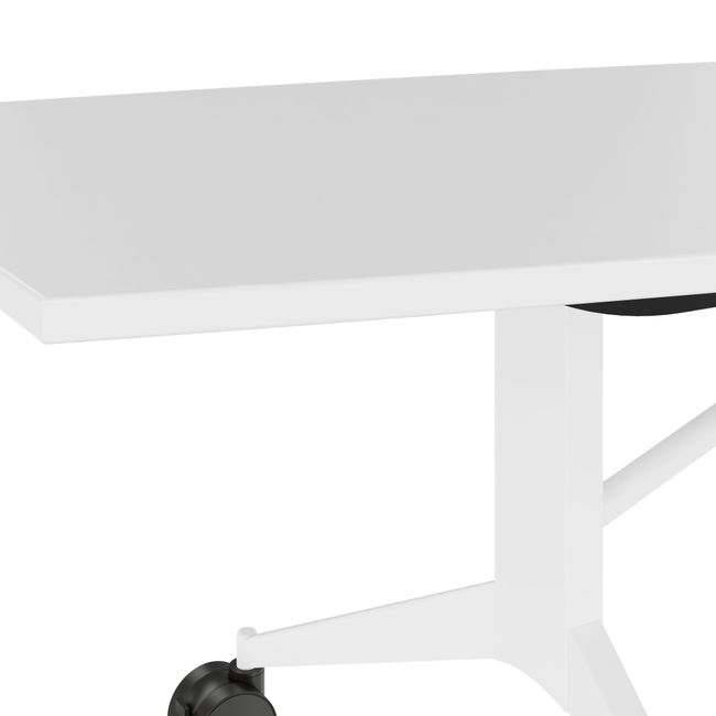 MARA - TIMMY LIBRO Konferenztisch | Bootsform, 3200 x 1200 mm (10 - 14 Personen), rollbar, faltbar,  Weiß