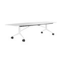 MARA - TIMMY LIBRO Table de conférence | forme bateau, 3200 x 1200 mm (10 - 14 personnes), roulante, pliable,  blanc - 5 Thumbnail Image