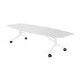 MARA - TIMMY LIBRO Table de conférence | forme bateau, 3200 x 1200 mm (10 - 14 personnes), roulante, pliable,  blanc - 7 Thumbnail Image