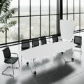 MARA - TIMMY LIBRO Table de conférence | forme bateau, 3200 x 1200 mm (10 - 14 personnes), roulante, pliable,  blanc - 1 Thumbnail Image