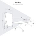 MARA TIMMY LIBRO Konferenztisch | Bootsform, 3200 x 1200 mm (10 - 14 Personen), rollbar, faltbar, Bernsteineiche