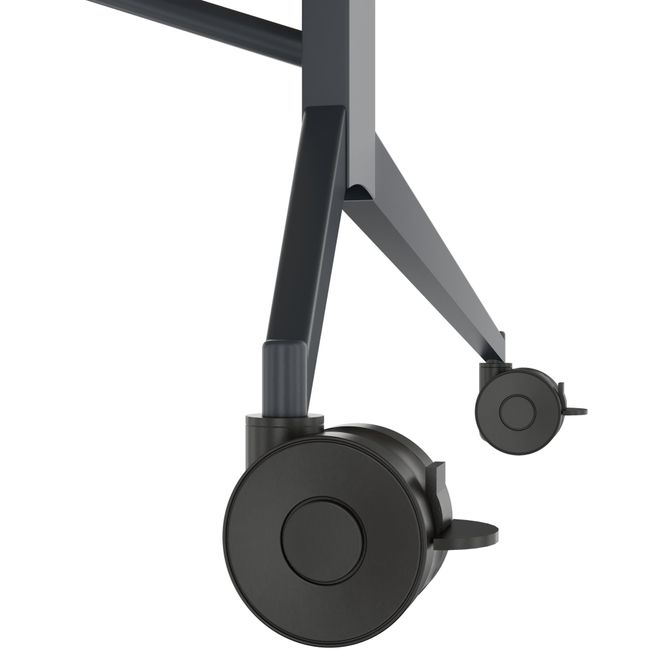 MARA - TIMMY LIBRO Konferenztisch | Bootsform, 3200 x 1200 mm (10 - 14 Personen), rollbar, faltbar, Anthrazit