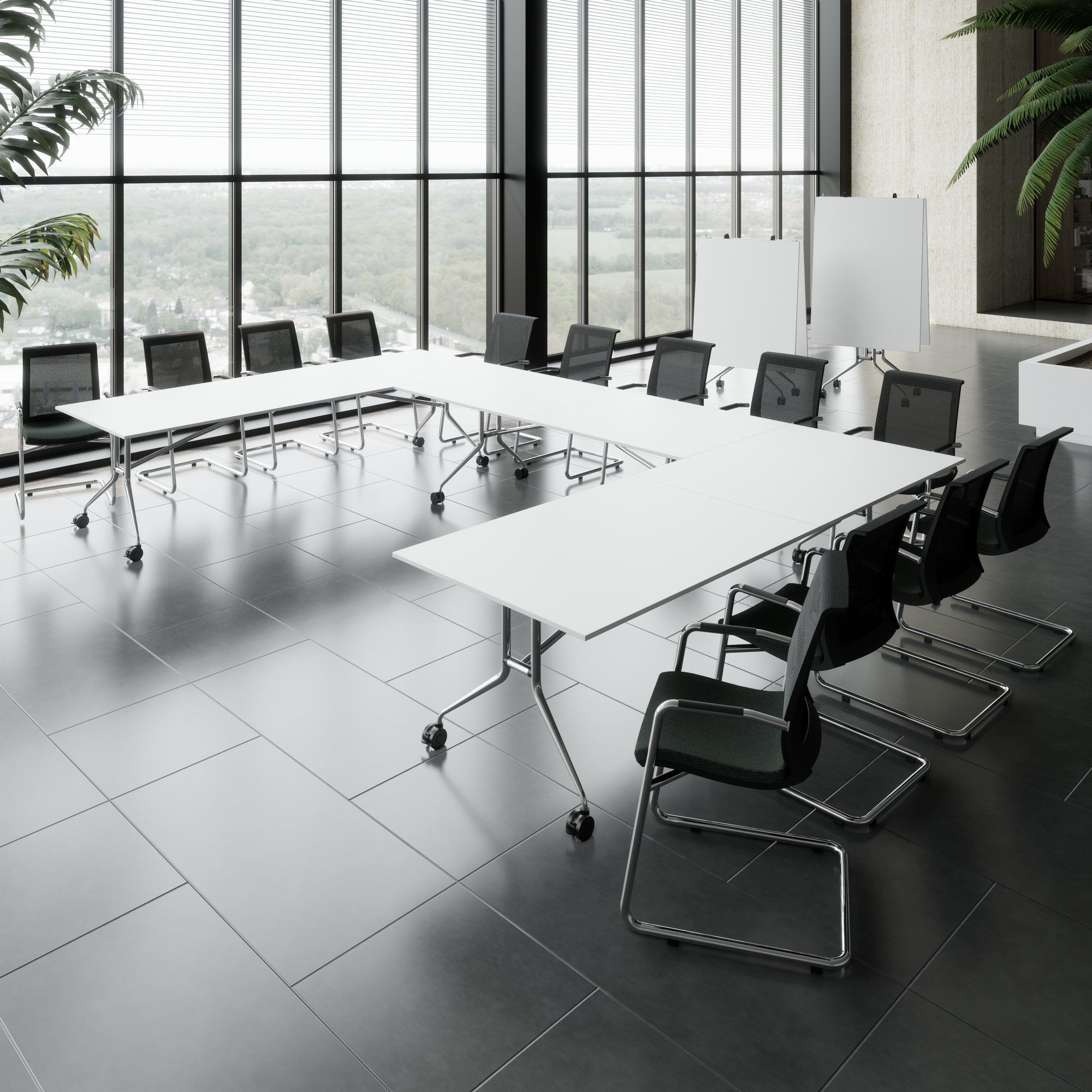 Mara Argo LIBRO Folding table | 2400 - 2800 x 1000 mm (8 - 10 people), rollable, foldable, white - 1 Main Image