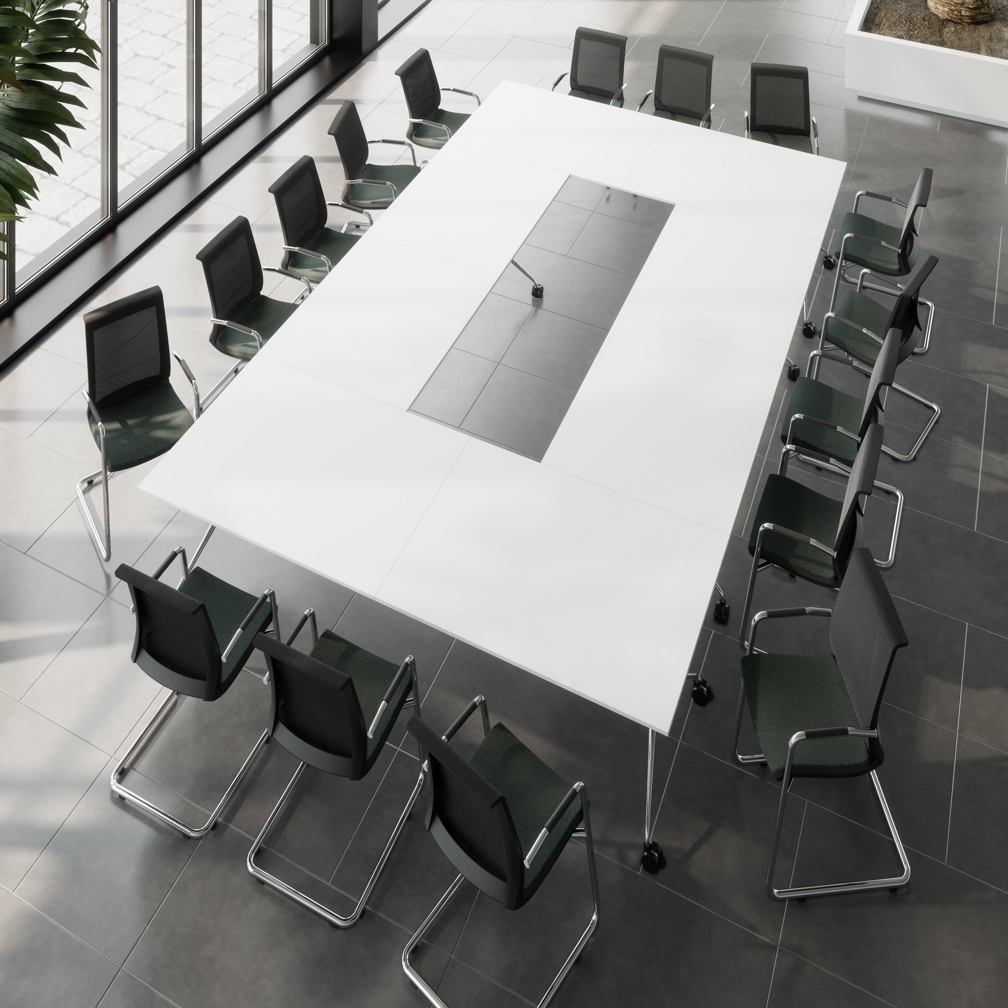 Mara Argo LIBRO Folding table | 2400 - 2800 x 1000 mm (8 - 10 people), rollable, foldable, white - 3 Main Image