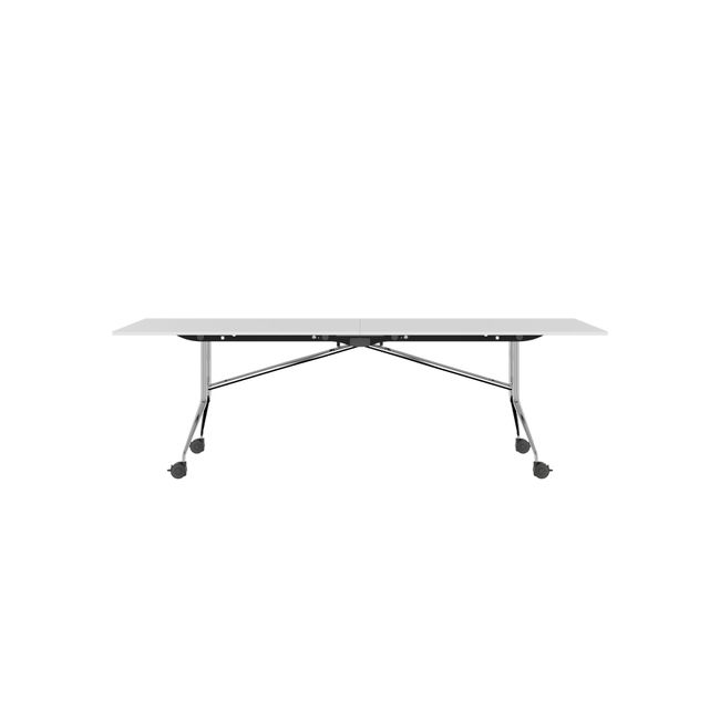 MARA - ARGO LIBRO Klapptisch | 2400 - 2800 x 1000 mm (8 - 10 Personen), rollbar, faltbar, Weiß