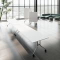 MARA - ARGO LIBRO Klapptisch | 2400 - 2800 x 1000 mm (8 - 10 Personen), rollbar, faltbar, Weiß