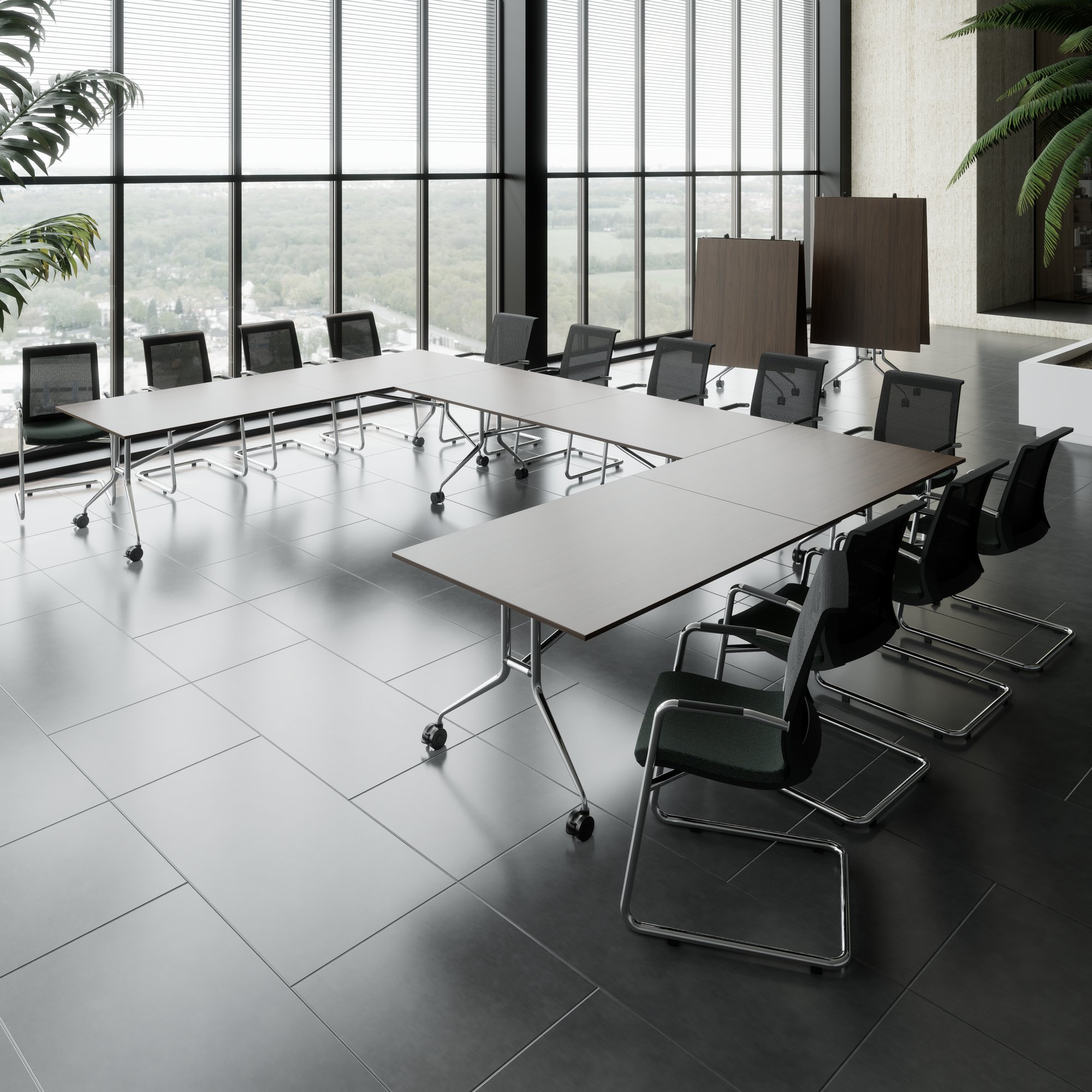 Mara Argo LIBRO Table pliante | 2400 - 2800 x 1000 mm (8 - 10 personnes), roulables, pliables, noix - 1 Main Image