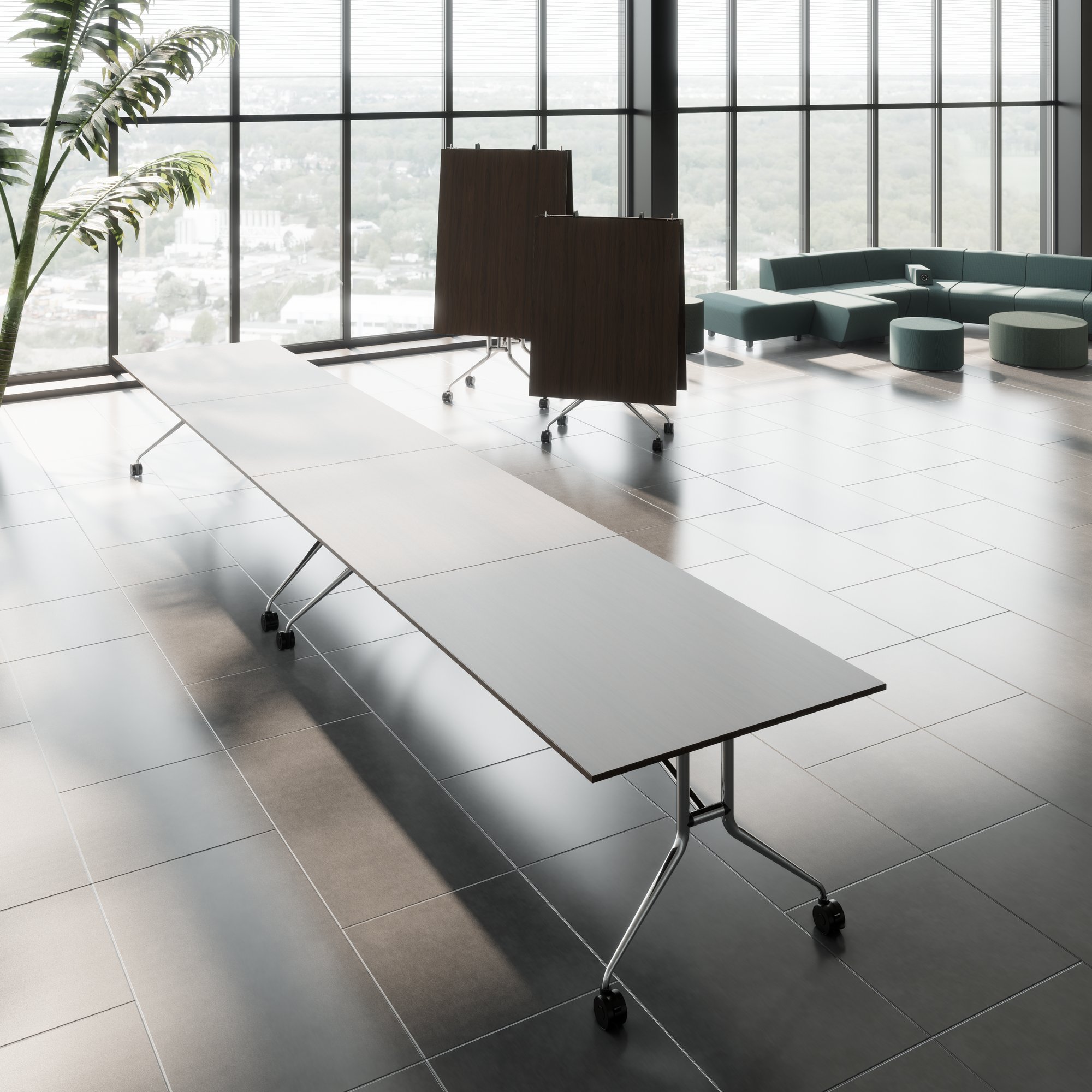 Mara Argo LIBRO Table pliante | 2400 - 2800 x 1000 mm (8 - 10 personnes), roulables, pliables, noix - 6 Main Image