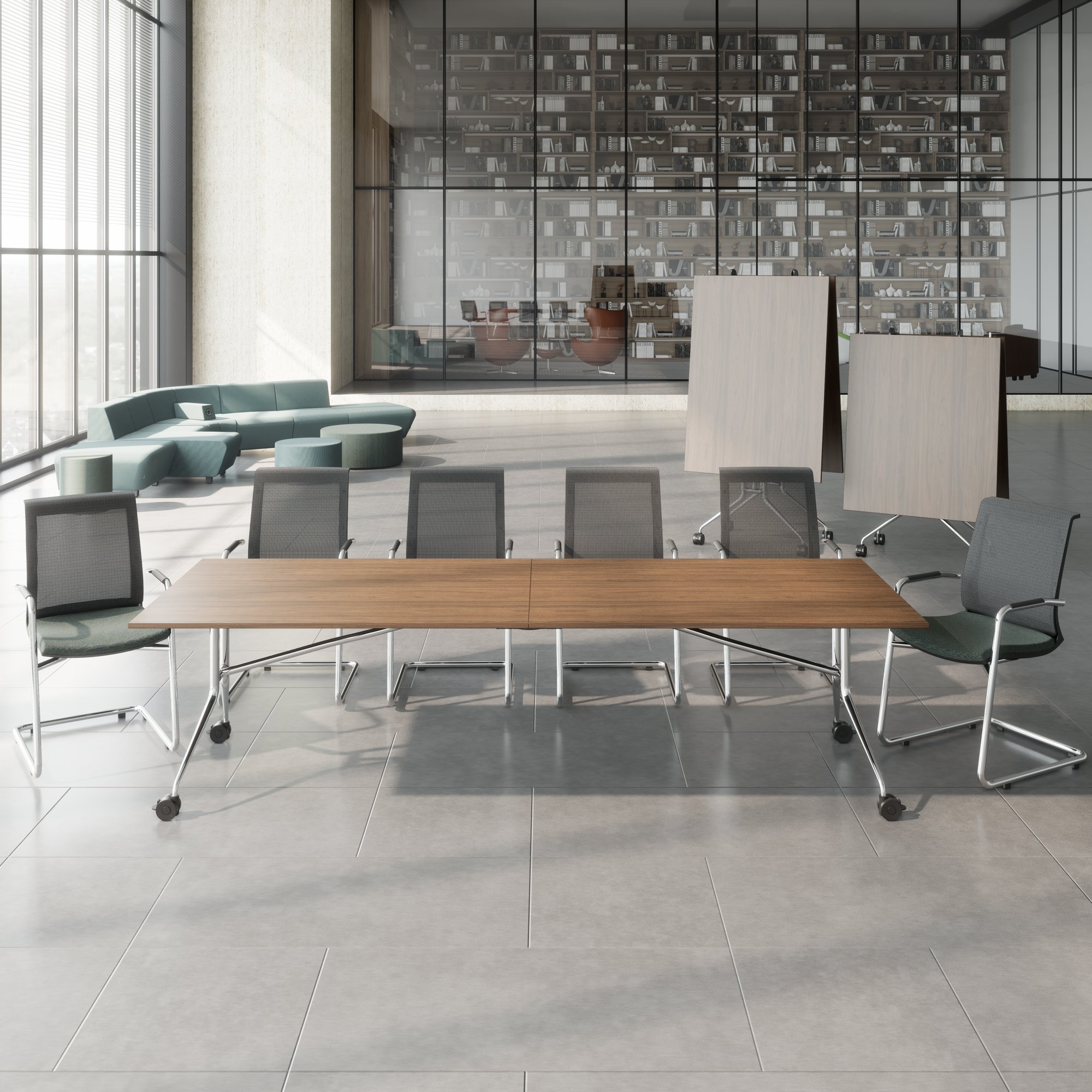 Mara Argo LIBRO Table pliante | 2400 - 2800 x 1000 mm (8 - 10 personnes), roulables, pliables, noix - 4 Main Image