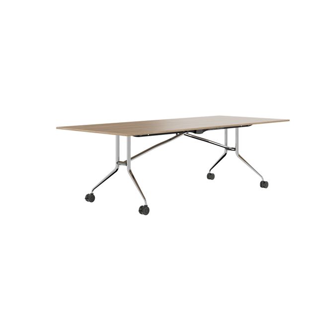MARA - ARGO LIBRO Klapptisch | 2400 - 2800 x 1000 mm (8 - 10 Personen), rollbar, faltbar, Bernsteineiche
