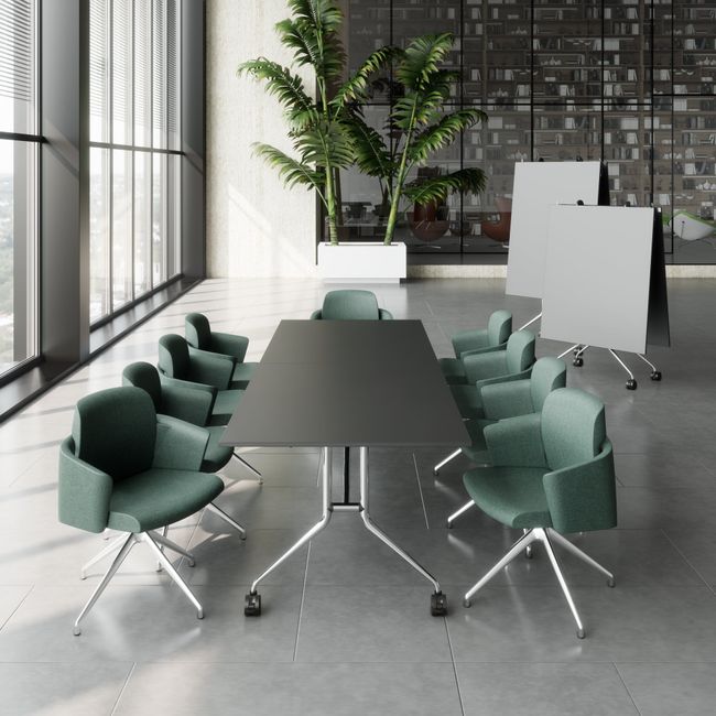 MARA - ARGO LIBRO Klapptisch | 2400 - 2800 x 1000 mm (8 - 10 Personen), rollbar, faltbar, Anthrazit