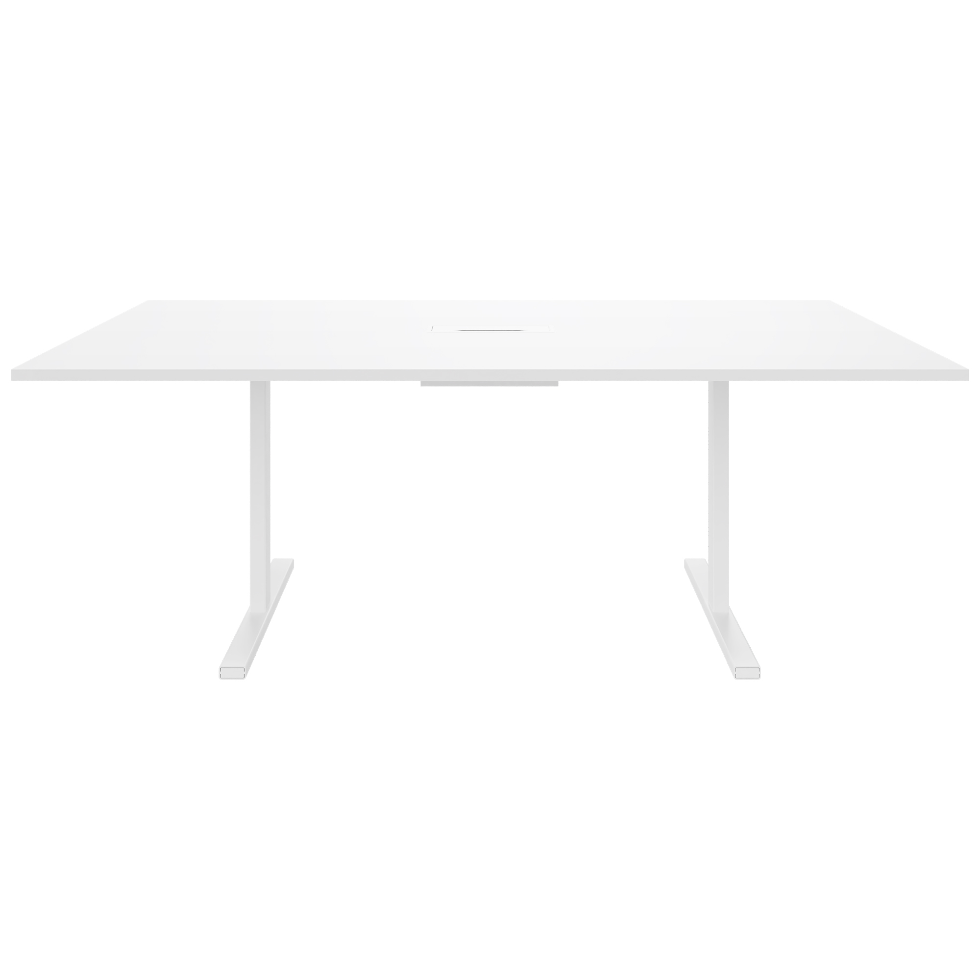 T-EASY Konferenztisch | 2000 x 1200 mm (8 - 10 Personen), elektrifiziert, Weiß - 4 Main Image