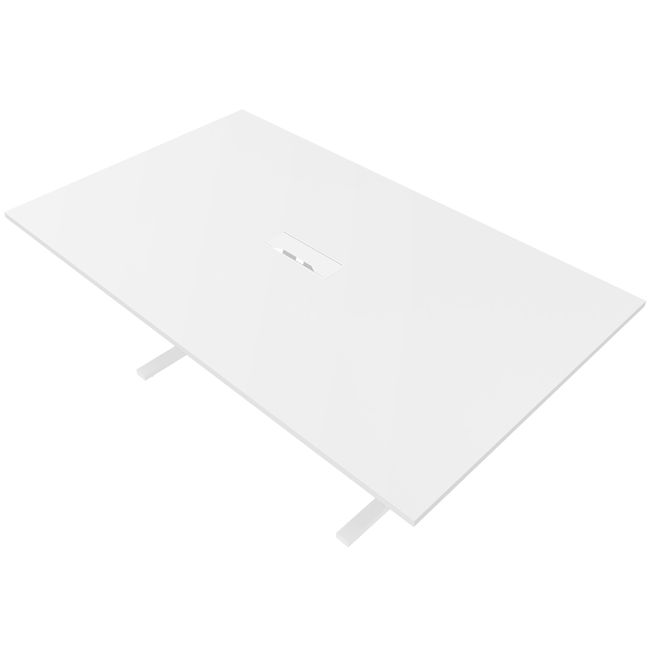 T-EASY Konferenztisch | 2000 x 1200 mm (8 - 10 Personen), elektrifiziert, Weiß T-EASY Konferenztisch | 2000 x 1200 mm (8 - 10 Personen), elektrifiziert, Weiß